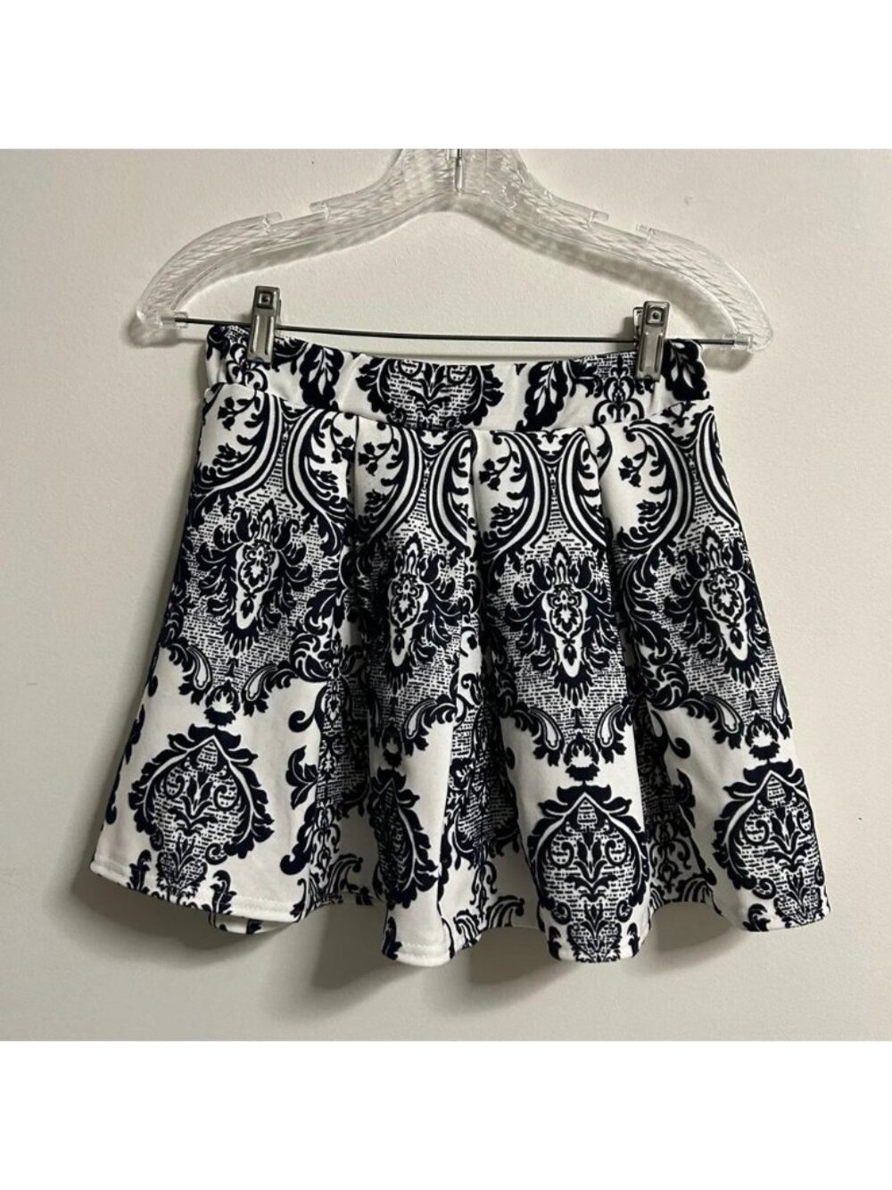 Boohoo Blue & White Mini Skirt